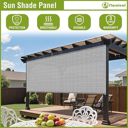 13' × 26' Pergola Shade Cover Universal Replacement Canopy Cover Outdoor Durable Fabric Sun Shade Cloth for Deck Patio Porch Backyard Gazebo with Grommets & Weighted Rods, Light Gray