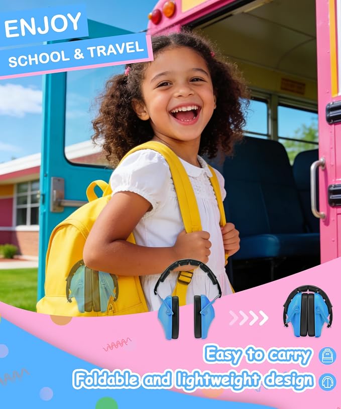 ZOHAN Kids Noise Cancelling Headphones - 25dB NRR Kids Ear Protection 3 Pack, Hearing Protection Safety Ear Muffs for School Monster Truck Fireworks Travel Studying Concerts Events