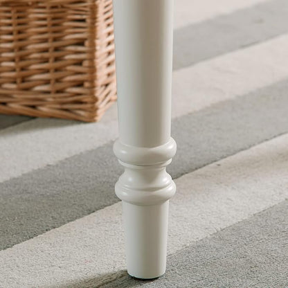 Leick Home Cottage White Turned leg Laptop Desk with Center Drawer, White
