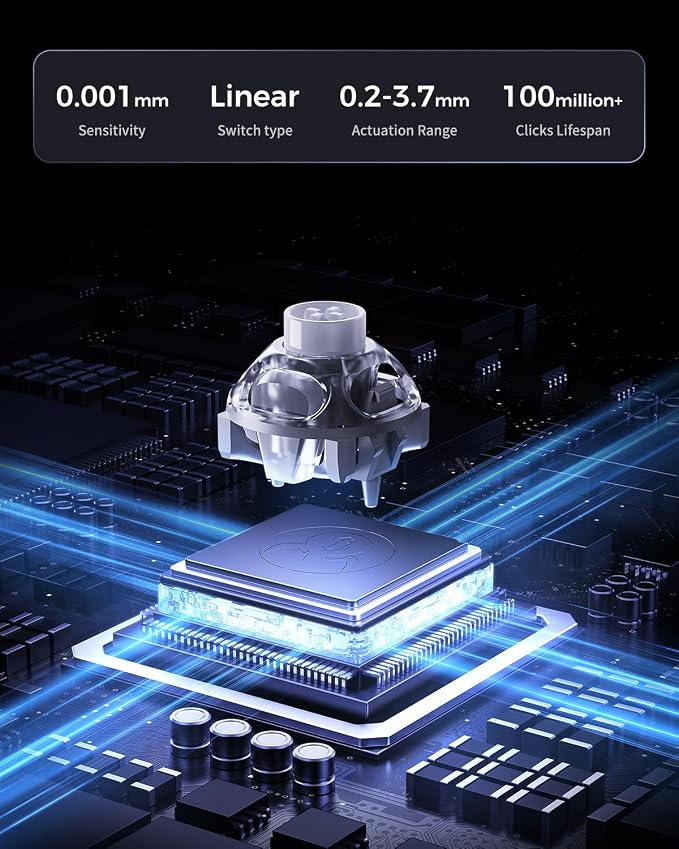 GravaStar Mercury V60 Pro 60% HE Magnetic Gaming Keyboard, True 8kHz Polling Rate, 0.125ms Latency, Dynamic Rapid Trigger, 0.005mm Adjustable Actuation, Full Aluminum Frame