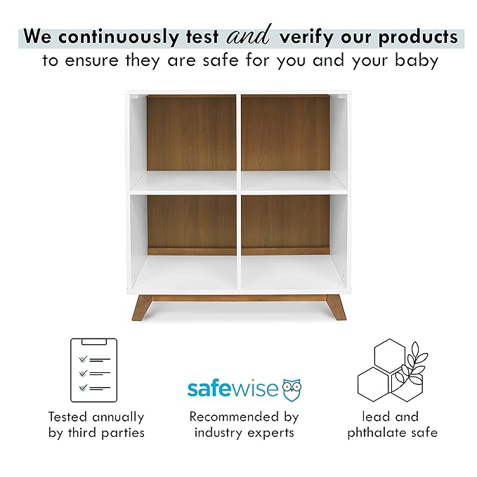 DaVinci Otto Convertible Changing Table and Cubby Bookcase in White and Walnut