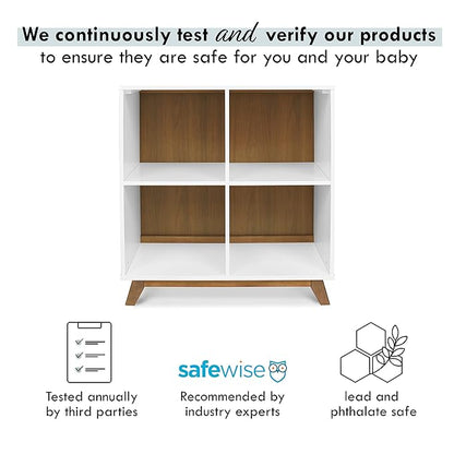 DaVinci Otto Convertible Changing Table and Cubby Bookcase in White and Walnut