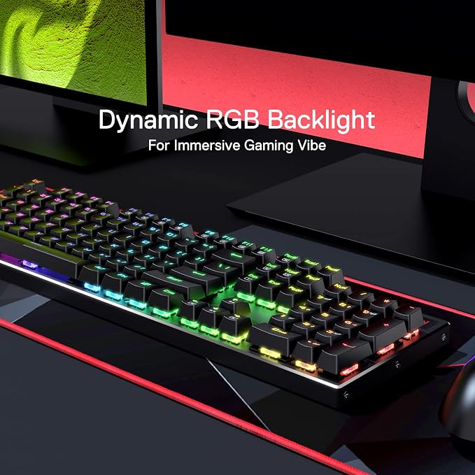 Redragon K556 PRO Wireless RGB Mechanical Gaming Keyboard, 104-Key Aluminum | 0 Delay Tri-Mode BT/2.4GHz/USB-C for More Devices, Rock-Solid Stability, AM-PM Using Durability, Quiet Linear Red Switch