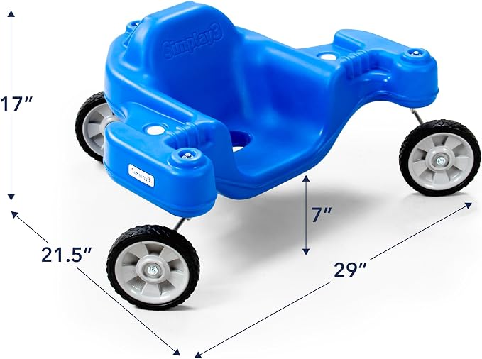 Simplay3 Galaxy Glider Ride-On Toy for Toddlers and Kids Ages 1-1/2 to 5 Years, 360-Degree Spinning Sensory Riding Toy for Kids, Blue