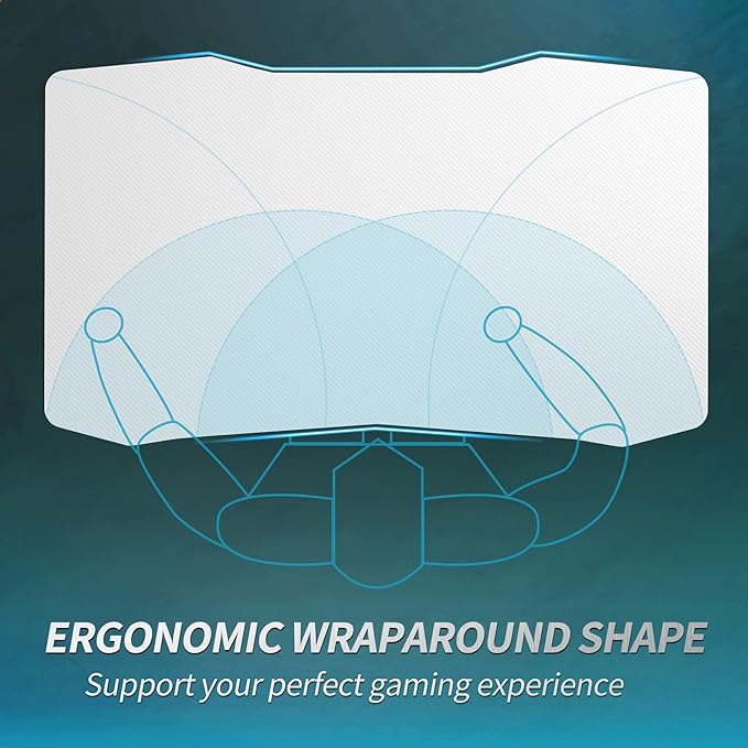 CubiCubi Simple Gaming Desk Z Shaped 40 inch Gamer Workstation, Home Computer Carbon Fiber Surface Gaming Desk PC Table with Headphone Hook, White
