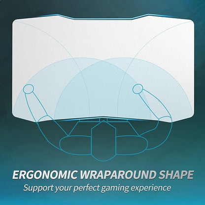CubiCubi Simple Gaming Desk Z Shaped 40 inch Gamer Workstation, Home Computer Carbon Fiber Surface Gaming Desk PC Table with Headphone Hook, White