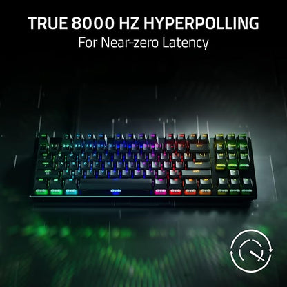 Razer Huntsman V3 HE Magnetic TKL 8KHz Wired Gaming Keyboard | Hall Effect Magnetic Switches, 8000 Hz Polling, Razer Snap Flex,Razer Snap Tap, Rapid Trigger, Adjustable Actuation