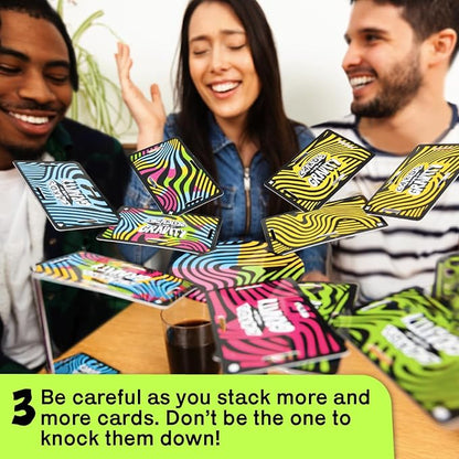 Big Potato Cards vs Gravity: Ultimate Stacking & Balancing Card Game | Waterproof Board Game for Family Fun, Holidays & Game Nights | 2-4 Players