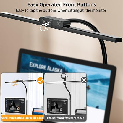 KableRika Desk Lamp,Led Desk Lamps with Clamp,Architect Desk Lights for Home Office Desktop Office Lamp 4-Brightness 4-Color Eye Care Overhead Table Lamp for Computer Monitor Study Reading