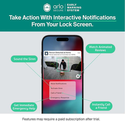 Arlo Essential XL Security Camera 2K (3rd Gen, 2025 Release) - Wireless Outdoor Camera, 4X Longer Battery, Person Recognition, Package Detection, Animated Preview, 1-Mo. Trial of Secure Plan, 1 Cam