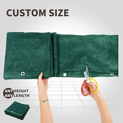 LOVE STORY Custom Size 3'x14' Dark Green Balcony Privacy Screen,UV Block Privacy Fence Screen,90% Shield for Outdoor Pool Garden Apartment Railing
