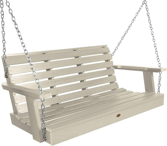 highwood Weatherly Porch Swing, 4 Feet, Whitewash