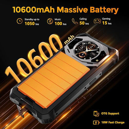 FOSSIBOT F101P Rugged Call Phone，Android 13 7GB+64GB /1TB Rugged Smartphone 10600mAh Unlocked Phone 123dB Loud Volume Phone 5.45" 24MP+8MP Camera Waterproof Smartphone 4G Dual SIM OTG Octa-core 18W
