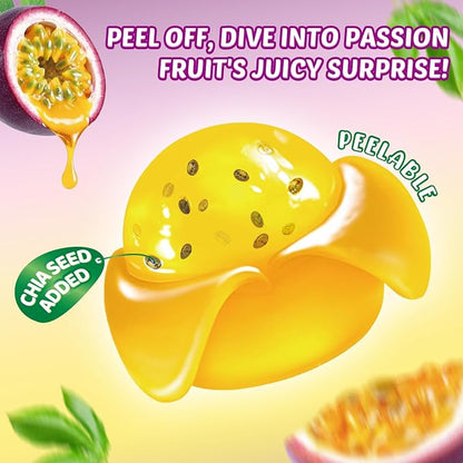 AMOS Peelerz Passion Fruit 85 g – Tropical Snack, Pre-Peeled Style Passion Fruit Candy,Fruity Flavor & Peelable Texture, Ready-to-Eat Snack Pack