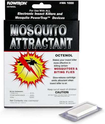 Flowtron MA-1000 Octenol Mosquito Attractant Cartridge, Compatible with BK-15, BK-40, BK-80, MC-9000, FC-8800