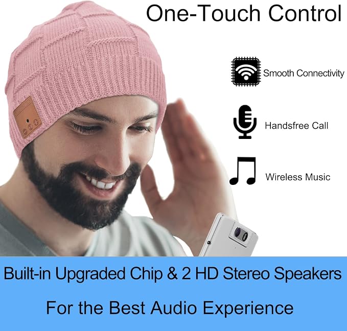 Bluetooth Beanie Hat Headphones Unique Tech Gifts Stocking Stuffer