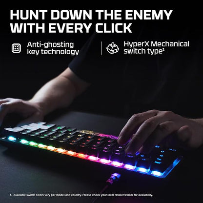HyperX Alloy Origins 60 - Mechanical Gaming Keyboard - Ultra Compact 60% Form Factor - Tactile Aqua Switch - Double Shot PBT Keycaps - RGB LED Backlit - NGENUITY Software Compatible,Black