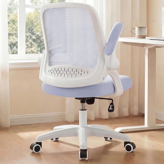 NEO CHAIR Office Desk Gaming Ergonomic Computer Chair with Lumbar Back Support Adjustable Height Swivel Rolling Wheels Flip-up Arms Mesh Chair for Home Vanity (Purple) | Lumbar Support, Height Adjustment, 360° Swivel and Rolling Base, Space-Saving Desi...
