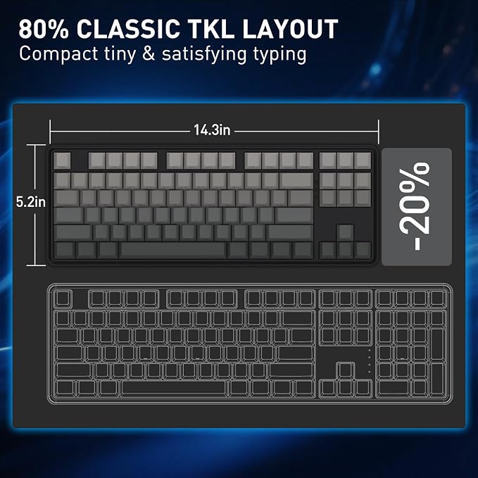Redragon K707 HE Rapid Trigger Gaming Keyboard, 87 Keys TKL Wired Mechanical Keyboard w/Hyper-Fast Actuation Hall Effect Magnetic Switch, Actuation Point Adjustable, Side Printed PBT Gradient Keycaps