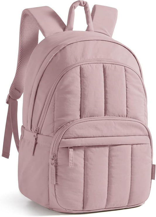 BAGSMART College Laptop Backpack,Cute Travel Backpack for Women,Quilted Computer Bookbag
