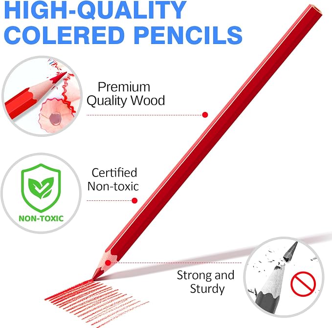 378 Count Colored Pencils Bulk Classroom, Colored Pencils for Kids 18 Assorted Colors, Coloring Pencil Set for Teachers & Adults, Pre-sharpened Color Pencils, Back to School Supplies Bulk for Students