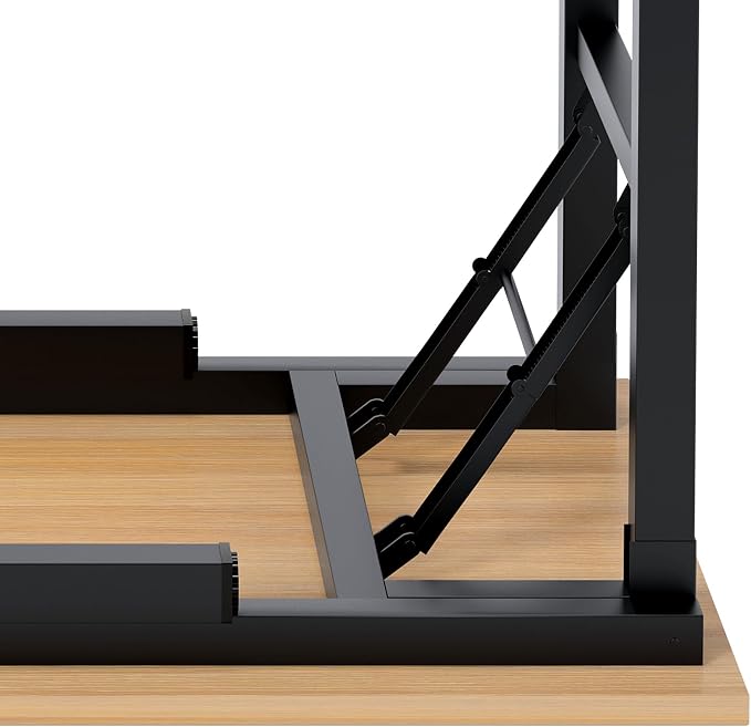 Need Office Computer Desk 39.3 Inch Sturdy Folding Laptop Table Teak | Black Frame Writing Gaming Work Table/Foldable Home Office Desk/Sewing Table, No Assembly Required