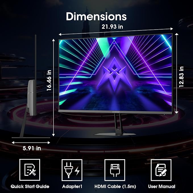 Amzfast 24.5 Inch 280Hz/240Hz FHD 1080p Gaming Monitor, 1ms Adaptive Sync, 3000:1, 126% sRGB, 93% DCI-P3, TÜV Rheinland Eye Care, HDMI 2.0 x 2 & DP 1.4 x 2, AMZG25X1 Pro