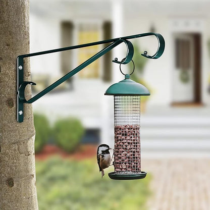Plant Hangers Outdoor (2 Pack-15.4 Inch Blackish Green) Plant Hooks Heavy Duty Iron Plant Hanger Hook for Wall, Hanging Plant Bracket for Planters, Bird Feeders, Lanterns, Wind Chimes, Outdoor