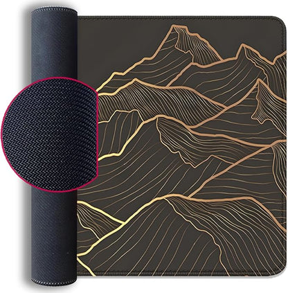 Gold Mountains Mouse Pad Desk Pad,Extended Gaming Mouse Mat with Stitched Edges Non-Slip Waterproof Rubber Base Mous Mat for Office,Computer,Keyboard,Laptop and Home Desk Pad(27.5X11.8 in)