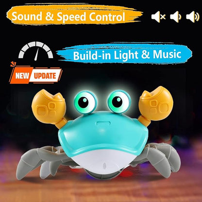 Crawling Crab Baby Toys 6–12 Months, Tummy Time Toys for Babies with Music and Lights, Interactive Infant toy for Crawling, Walking and Early Development, 1st Birthday Gift for Toddlers 1–3