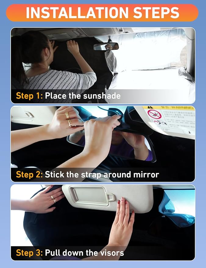 EcoNour Windshield Sunshade Compatible for Nissan Sentra 2007-2010 2011 2012, Sun Visor for Front Windshield & Window Sun Shade Cover, UV Heat Blocker & Protector, Car Accessories