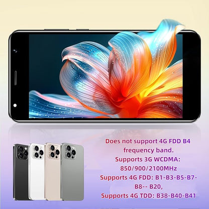 Unlock Phone, 4G Network Android Phone, 5.0-inch Screen, 2GB RAM+16GB ROM/TF 128GB, Dual SIM Cards, Dual Cameras, Suitable for Novice Users (Grey)