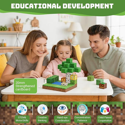 48PCS Magnetic Building Blocks for Kids 3-8 | Super Strong Magnets, STEM Educational Magnet Cubes, Minecraft-Style Construction Toy, Non-Toxic Sensory Play, Birthday Gifts for Boys & Girls