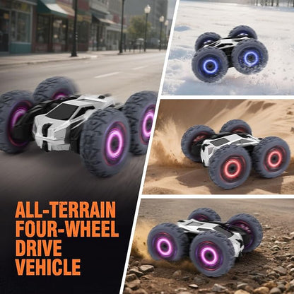 RC Stunt Cars Remote Control Car Double-Sided Driving 360-degree Flips Rotating Car Toy