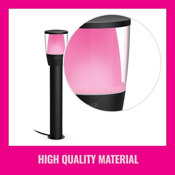 WiZ Elpas Bollard Smart WiFi Outdoor LED Path Light Starter Kit, Compatible with Alexa, Google Assistant and Siri Shortcuts, Bluetooth Compatible, No Hub Required