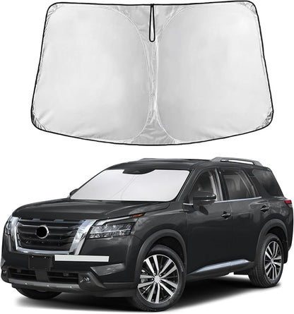 EcoNour Windshield Sunshade Compatible for Nissan Pathfinder 2022-2024 2025 2026, Sun Visor for Front Windshield & Window Sun Shade Cover, UV Heat Blocker & Protector, Car Accessories