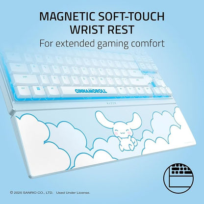Razer Ornata V3 TKL Gaming Keyboard, Low-Profile Keys, Cinnamoroll Edition | Mecha-Membrane Switches, UV-Coated Keycaps, Backlit Media Keys, 8-Zone RGB Lighting, Magnetic Wrist Wrest