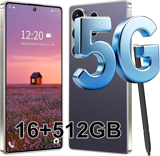 S26 Ultra 5G Unlocked Smartphone,16GB+512GB Cell Phone for Android 15, 6.99" Unlocked Cell Phone, 7000mAh, 68MP+108MP Dual Camera/Dual SIM/Fingerprint Lock/Face，Deep Purple