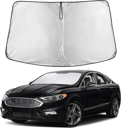 EcoNour Windshield Sunshade Compatible for Ford Fusion 2013-2019 2020 2021, Sun Visor for Front Windshield & Window Sun Shade Cover, UV Heat Blocker & Protector, Car Accessories