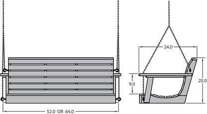 Highwood Weatherly Porch Swing, 4 Feet, Federal Blue