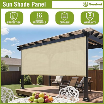 13' × 40' Pergola Shade Cover Universal Replacement Canopy Cover Outdoor Durable Fabric Sun Shade Cloth for Deck Patio Porch Backyard Gazebo with Grommets & Weighted Rods, Beige