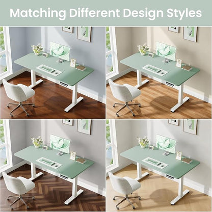 Veken Standing Desk, Green, 55×23.6 Inch | Height Adjustable Sit Stand Up Computer Tables for Home Office, Study , Writing, Suit students, employees and group work