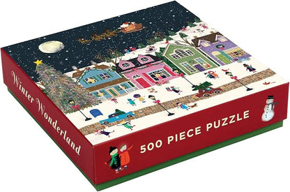 Galison Winter Wonderland 500 Piece Jigsaw Puzzle for Adults and Families, Winter Puzzle with Holiday Themes