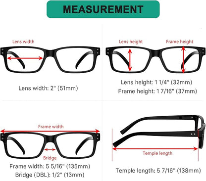 Eyekepper Vintage Reading Glasses for Men - 3 Pack Spring Hinges Classic Readers - Black Frame +3.00