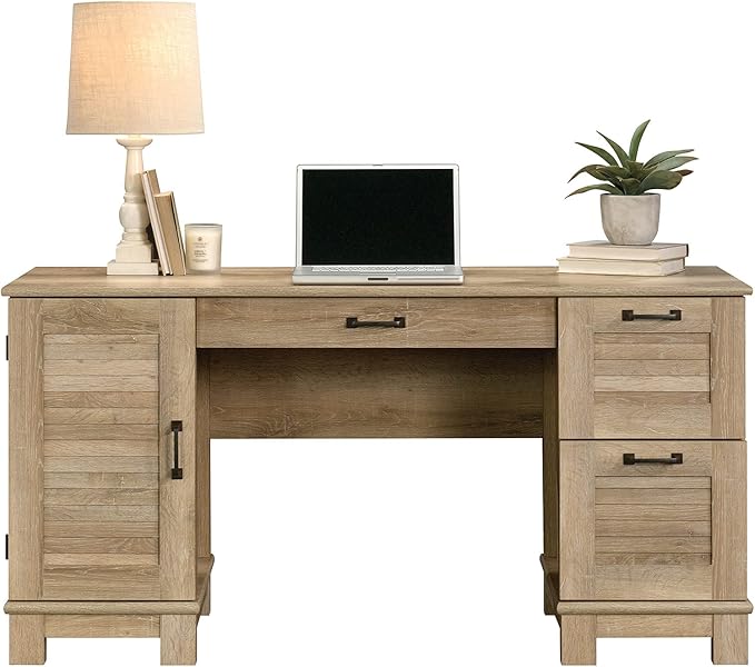 Sauder Garden Villa Desk, L: 59.06" x W: 20.71" x H: 29.80", Orchard Oak Finish