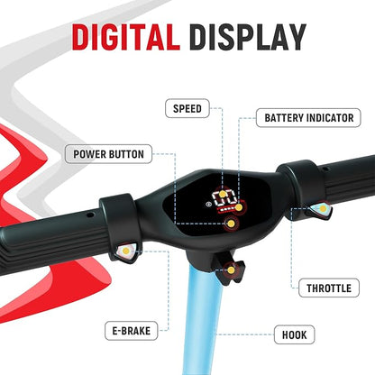 Foldable Electric Scooter for Kids, with Bright Front LED Lights,Shining Pedal, LED Display, Dual Brakes 200W Motor Kids Electric Scooter, UL2272 Certified