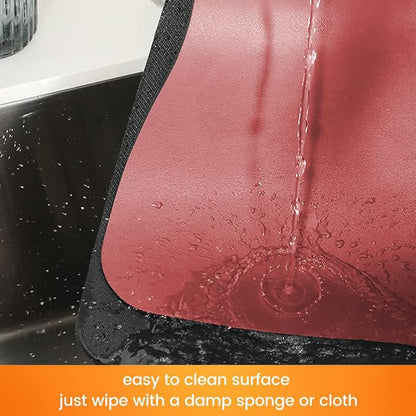 Mimore Red Coffee Bar Mat - 16x24 Inch Absorbent Mat Hides Stains - Fits Under Coffee Maker & Espresso Machine