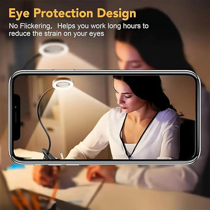 Magnifying Glass with Light and Stand 10X, Craft Lamp Adjustable Gooseneck Clip on Lamp 12W 3 Colors Dimmable LED Desk Lamp Lighted magnifying glass for Working,Studying Crafting Professionals