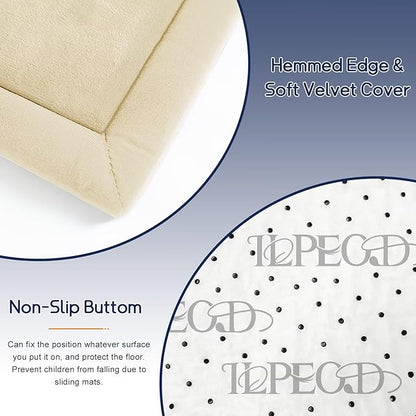 Baby Play Mat for Floor Nursery Rug Muscle Mat Area Rug Playroom Rug 39"x59" Playpen Mat Elastic Foam 1.3" Thick Crawling Mat for Babies,Toddlers, Infants, Kids,Light Beige
