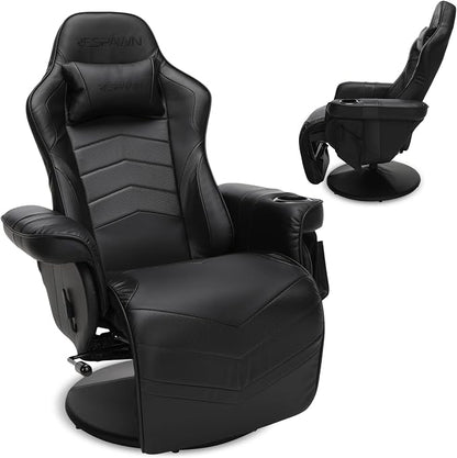 Respawn 900 Gaming Recliner Chair with Footrest, Cup Holder and Swivel | Ergonomic gaming recliner with footrest, cup holder, lumbar support, 135° recline & 360° swivel for console gaming